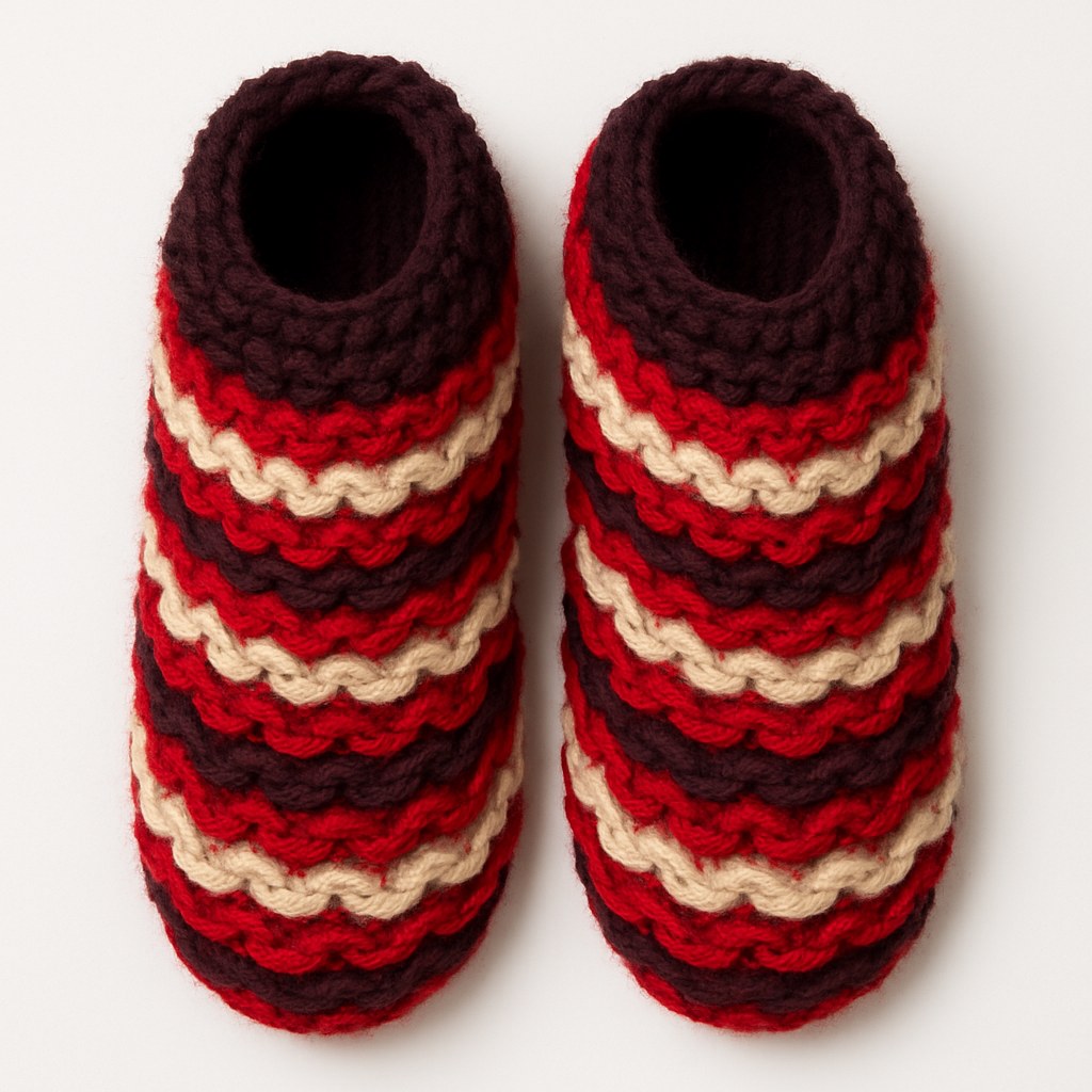 Striped Wool Baby Booties
