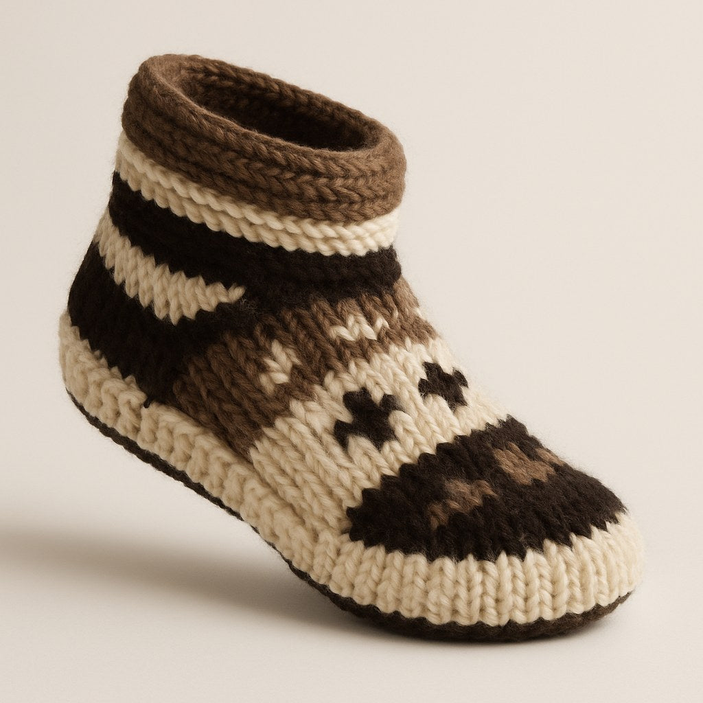 Striped Wool Baby Booties
