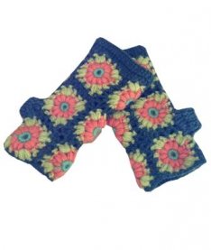 Garden Bloom Crochet Hand Warmers in Garden Bloom Crochet Hand Warmers, handmade from 100% wool