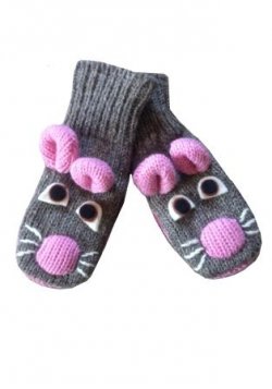 Mischievous Mouse Mittens in Mischievous Mouse Mittens, handmade from 100% wool