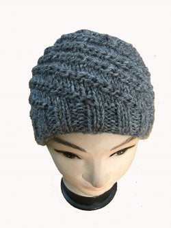 Silver Ridge Cable Beanie in Silver Ridge Cable Beanie, handmade from 100% wool