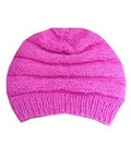 Everyday Slouch Wool Beanie in Fuchsia, handmade from 100% wool