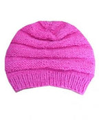 Everyday Slouch Wool Beanie in Fuchsia, handmade from 100% wool