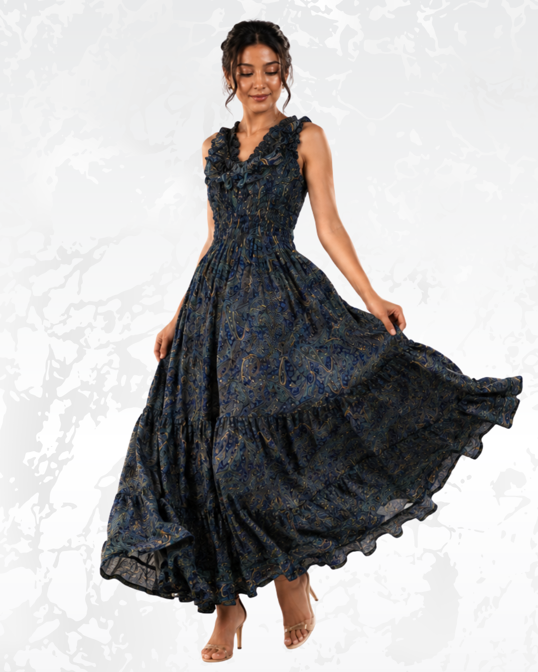 Midnight Silk Maxi Dress