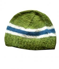 Meadow Stripe Beanie in Meadow Stripe Beanie, handmade from 100% wool