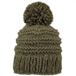 Olive Moss Pom Pom Beanie in Olive Moss Pom Pom Beanie, handmade from 100% wool