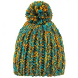 Sunset Confetti Pom Pom Beanie in Sunset Confetti Pom Pom Beanie, handmade from 100% wool