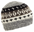 Monochrome Fair Isle Beanie in Monochrome Fair Isle Beanie, handmade from 100% wool