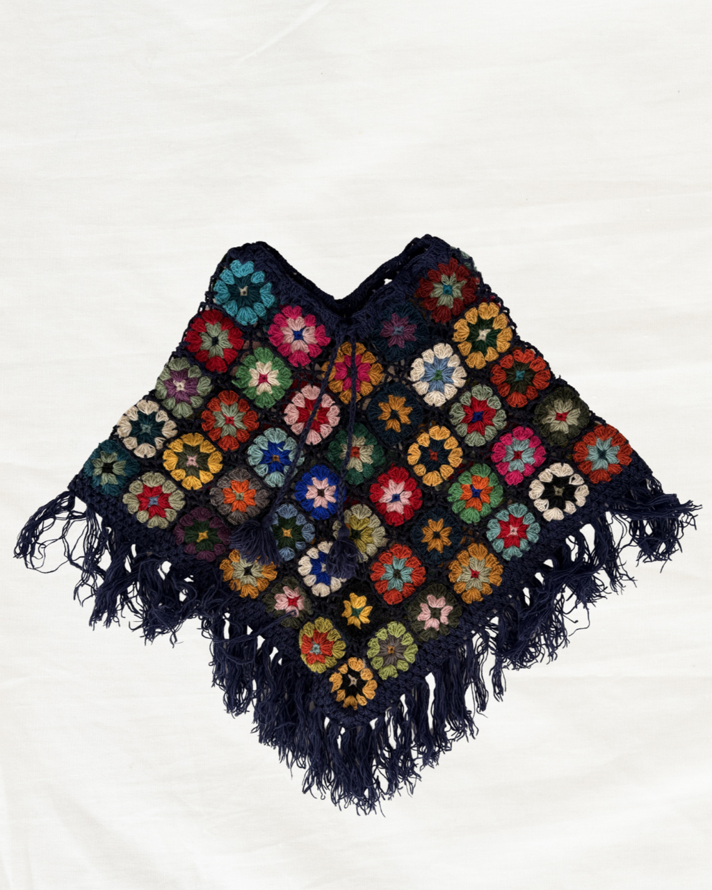 Himalayan Blue Wool Poncho