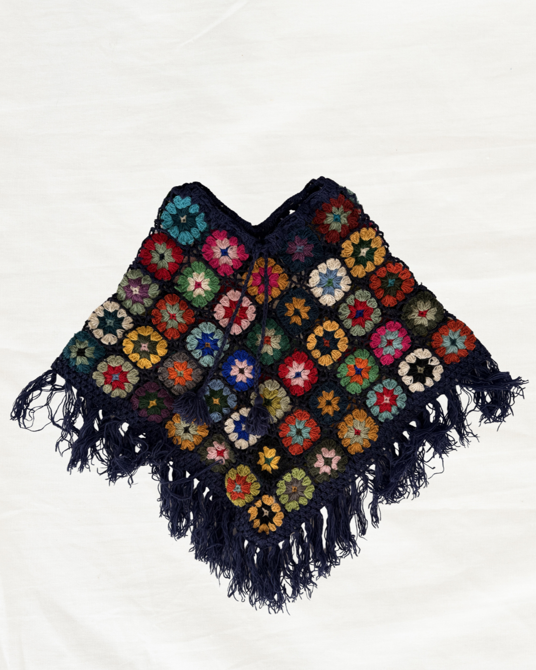 Himalayan Blue Wool Poncho