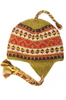 Heritage Earflap Wool Beanie in Golden Valley, handmade from 100% wool