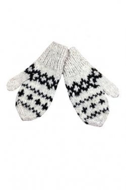 Snowflake Knit Mittens in Snowflake Knit Mittens, handmade from 100% wool