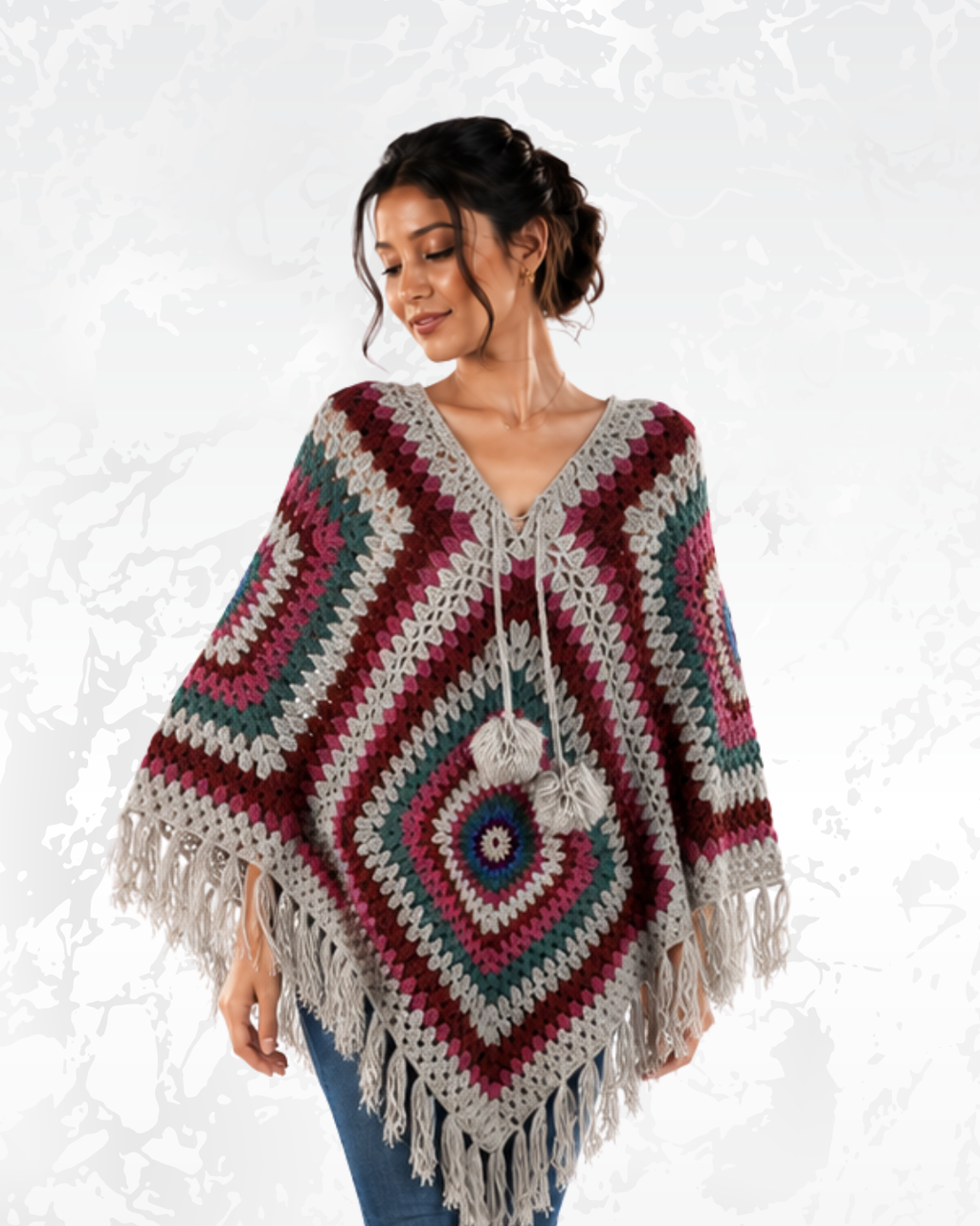 Himalayan Snow Wool Poncho