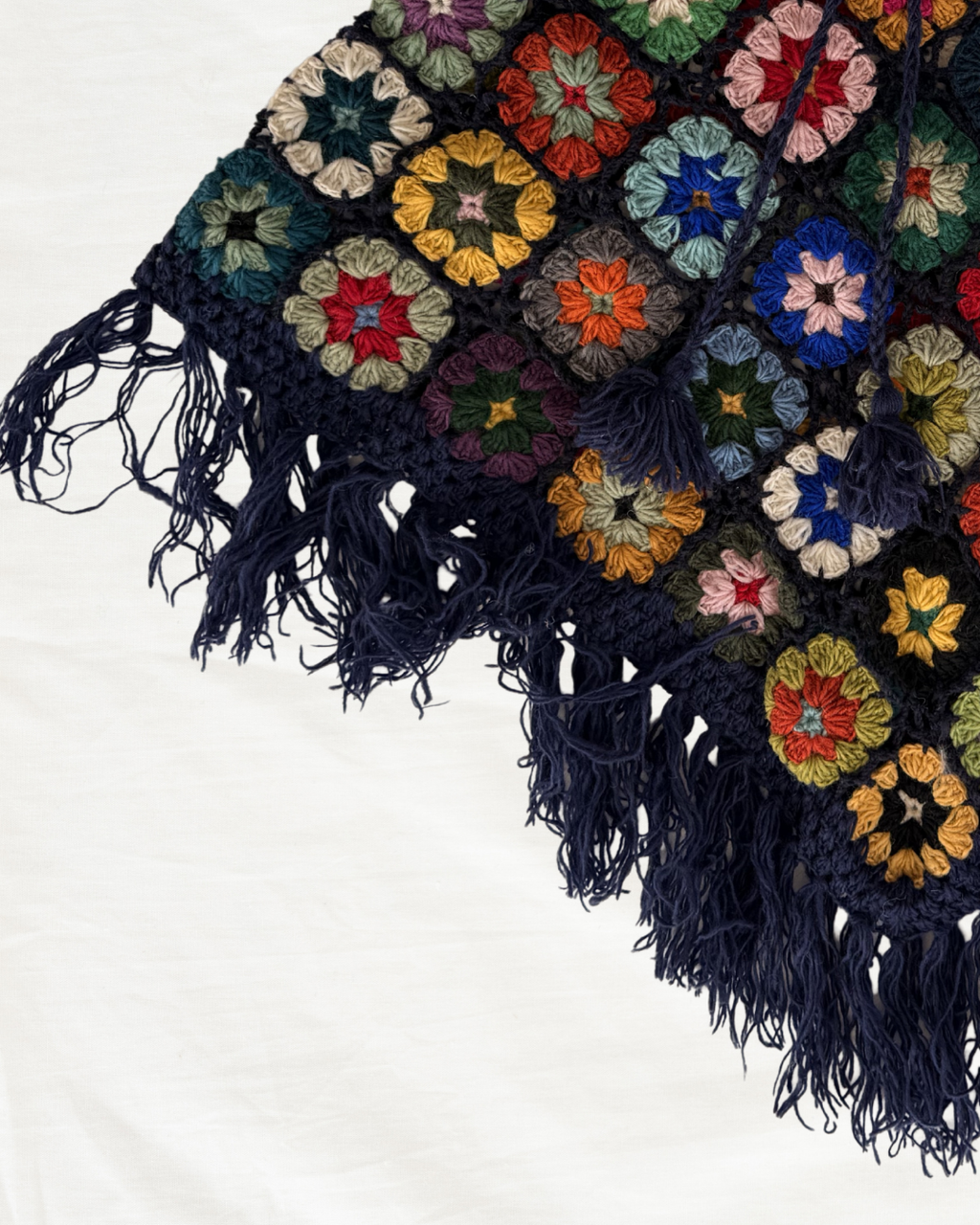 Himalayan Blue Wool Poncho