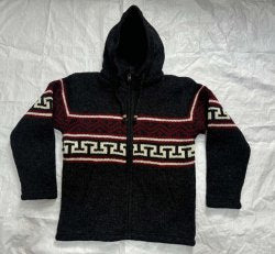 Midnight Heritage Zip Hoodie in Midnight Heritage Zip Hoodie, handmade from 100% wool