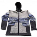 Glacier Blue Panel Hoodie in Glacier Blue Panel Hoodie, handmade from 100% wool