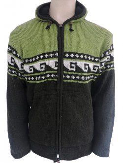 Moss & Midnight Heritage Hoodie in Moss & Midnight Heritage Hoodie, handmade from 100% wool