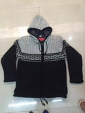 Silver Midnight Pullover Hoodie in Silver Midnight Pullover Hoodie, handmade from 100% wool