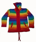 Rainbow Valley Zip Hoodie in Rainbow Valley Zip Hoodie, handmade from 100% wool