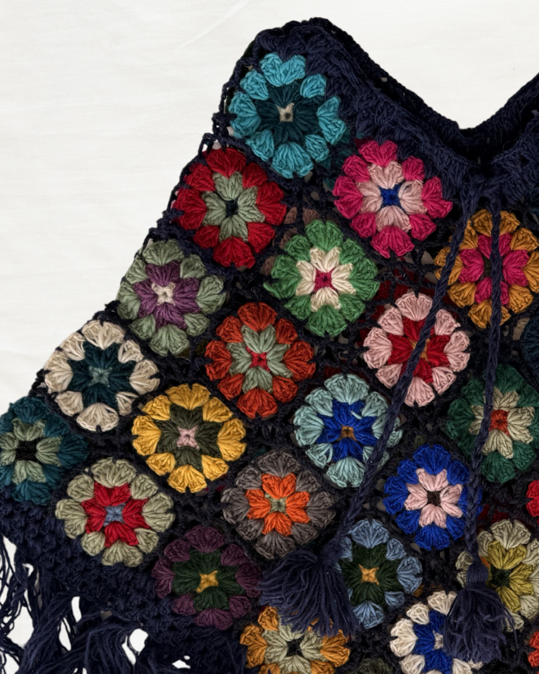 Himalayan Blue Wool Poncho