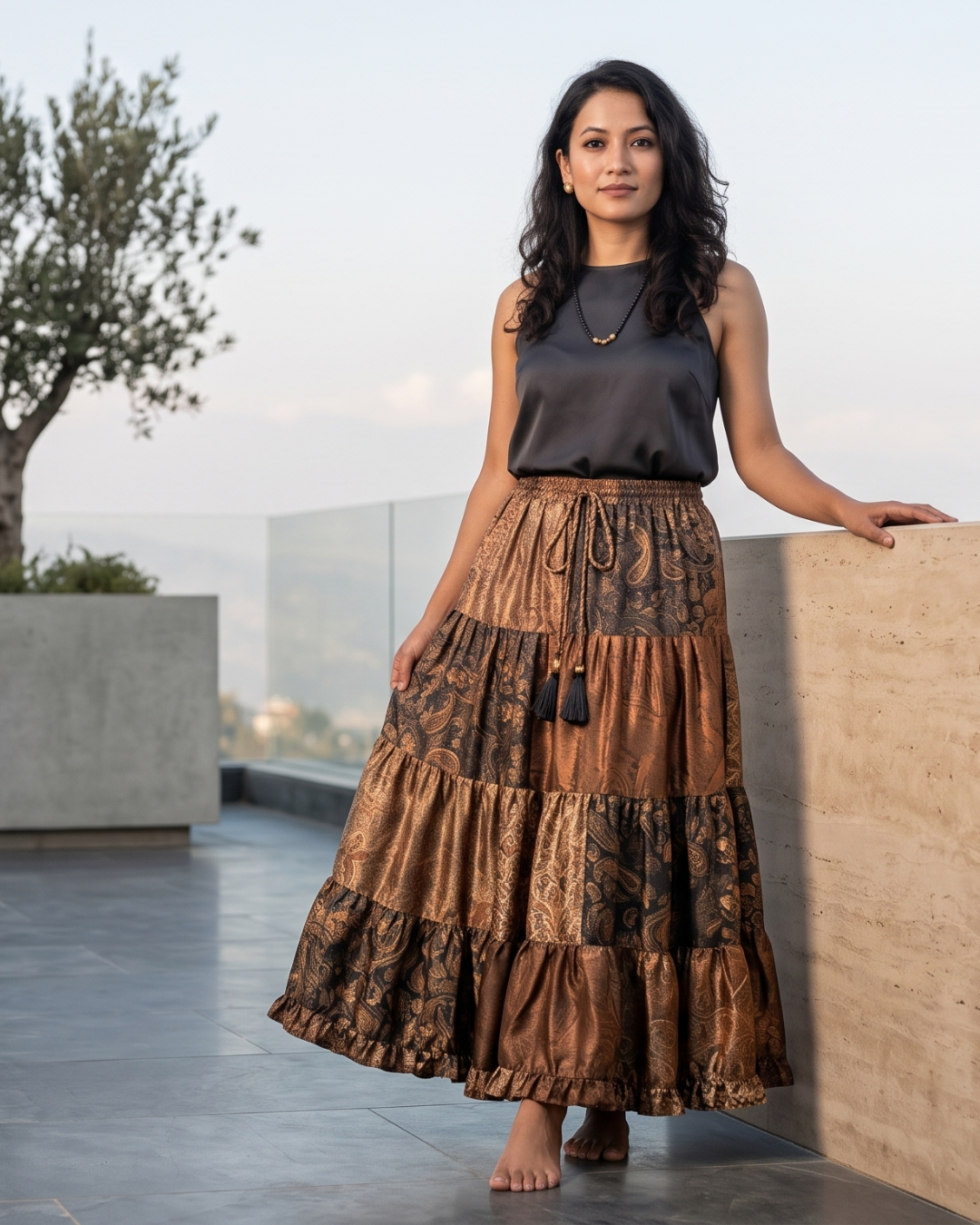 The Kathmandu Artisan Silk Maxi Skirt