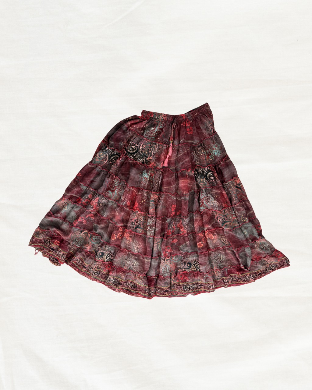 Crimson Heritage Silk Skirt