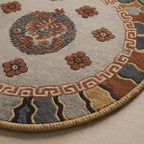 Phoolbari Round Wool Silk Rug