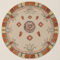 Phoolbari Round Wool Silk Rug