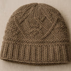 Basket Weave Knit Beanie - Charcoal Taupe