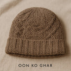 Basket Weave Knit Beanie - Charcoal Taupe