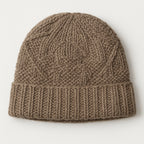 Basket Weave Knit Beanie - Charcoal Taupe
