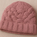 Basket Weave Knit Beanie - Dusty Pink