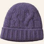 Basket Weave Knit Beanie - Royal Purple