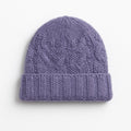 Basket Weave Knit Beanie - Royal Purple