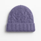 Basket Weave Knit Beanie - Royal Purple