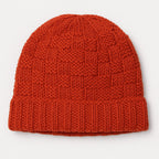 Basket Weave Knit Beanie - Ruby Red
