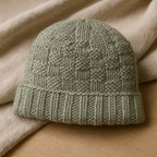 Basket Weave Knit Beanie - Sage Green