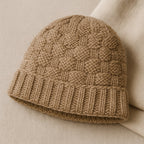 Basket Weave Knit Beanie - Warm Taupe