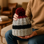Burgundy Summit Pom Pom Beanie